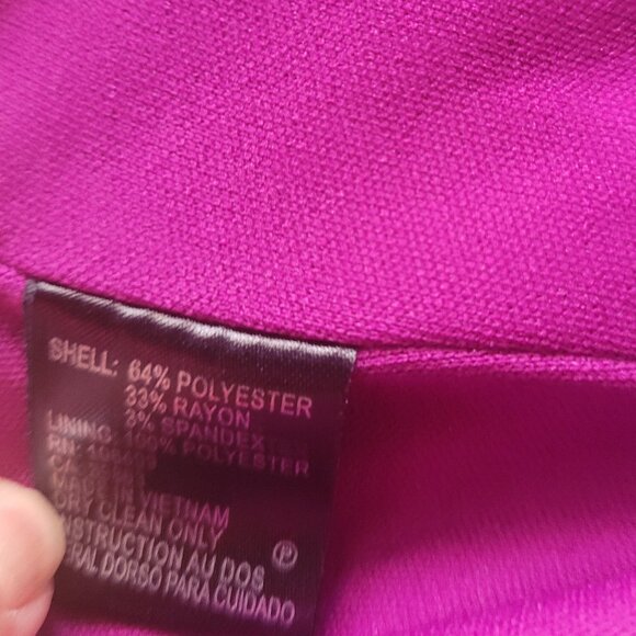 Tahari Purple Sheath Dress Gold Hardware Zip Back Sz 8 - Picture 8 of 9